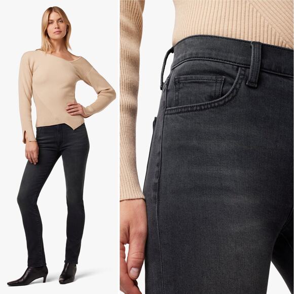 Joe's The Runway Luna High Rise Cigarette 32" Boulevard Denim Jeans Black 27 NEW - Picture 6 of 12